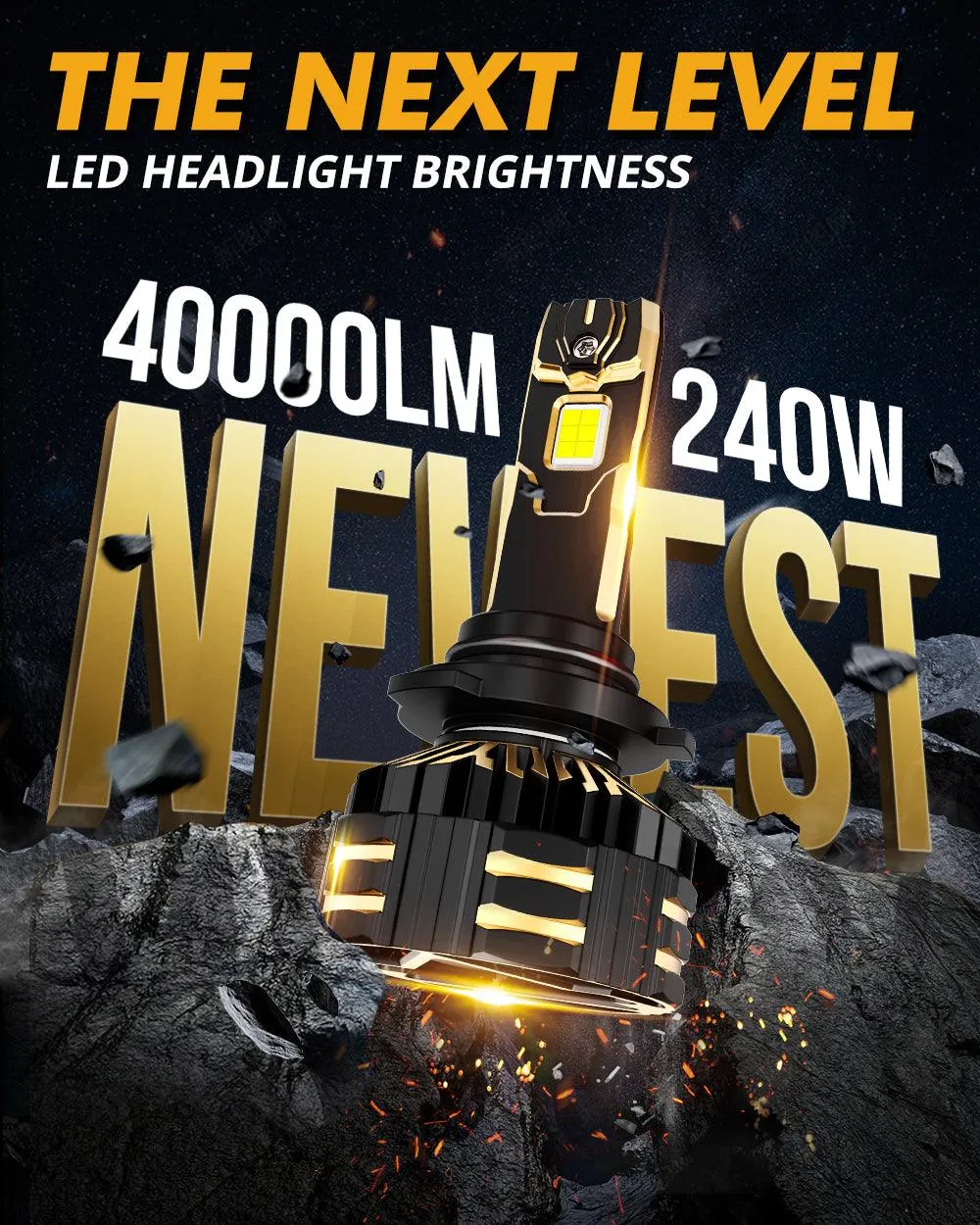 🆕9006/HB4 LED Headlight Bulbs 240W 40000LM GX-ULTRA Series 6500K Cool White | 2 Bulbs