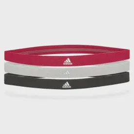 adidas Headbands- 3 Pack- Black/Silver/Maroon