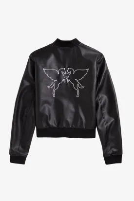 Amy Winehouse Faux Leather Bomber Jacket