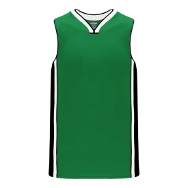 Athletic Knit (AK) B1715A-440 Adult Kelly Green/Black/White Pro Basketball Jersey