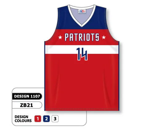 Athletic Knit Custom Sublimated Basketball Jersey Design 1107