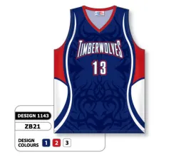 Athletic Knit Custom Sublimated Basketball Jersey Design 1143