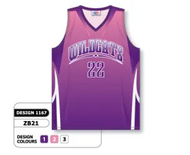 Athletic Knit Custom Sublimated Basketball Jersey Design 1167