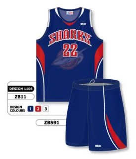 Athletic Knit Custom Sublimated Matching Basketball Uniform Set Design 1106