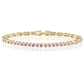 Bezel Tennis Bracelet | Pink