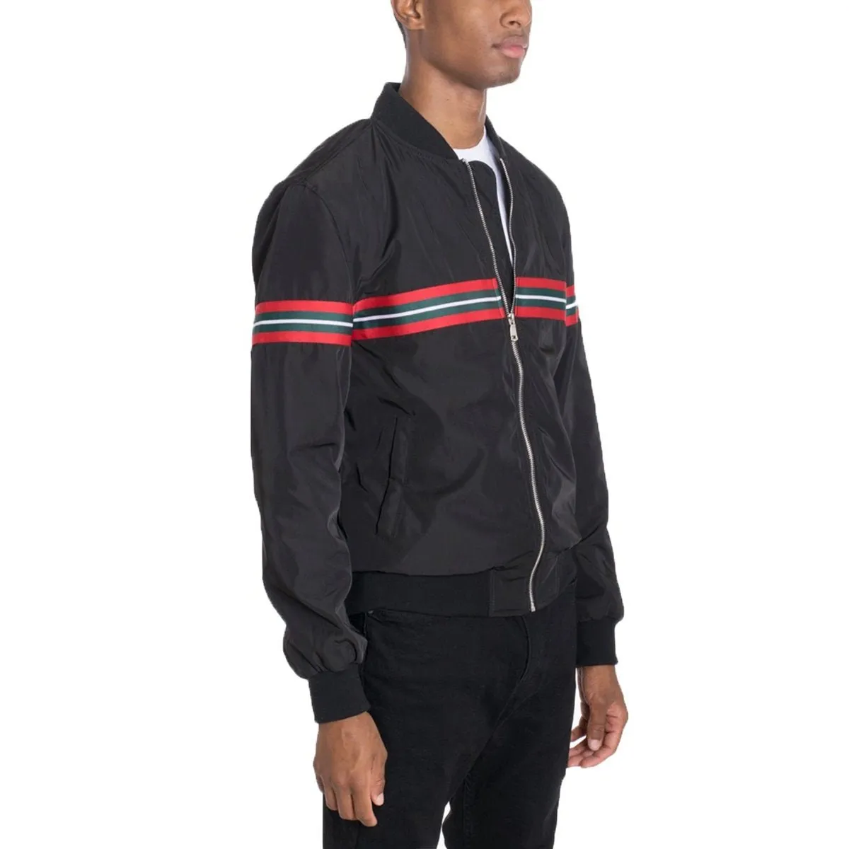 Black Dom Taped Bomber Jacket