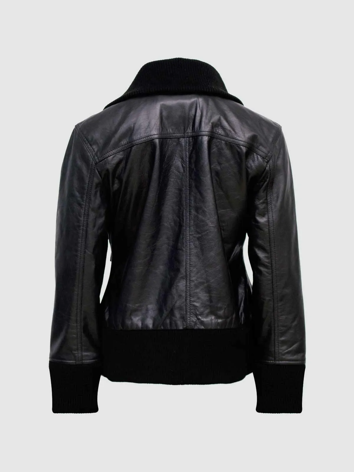 Black Leather Bomber Jacket