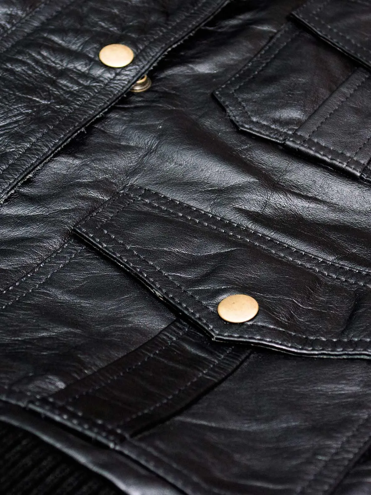 Black Leather Bomber Jacket