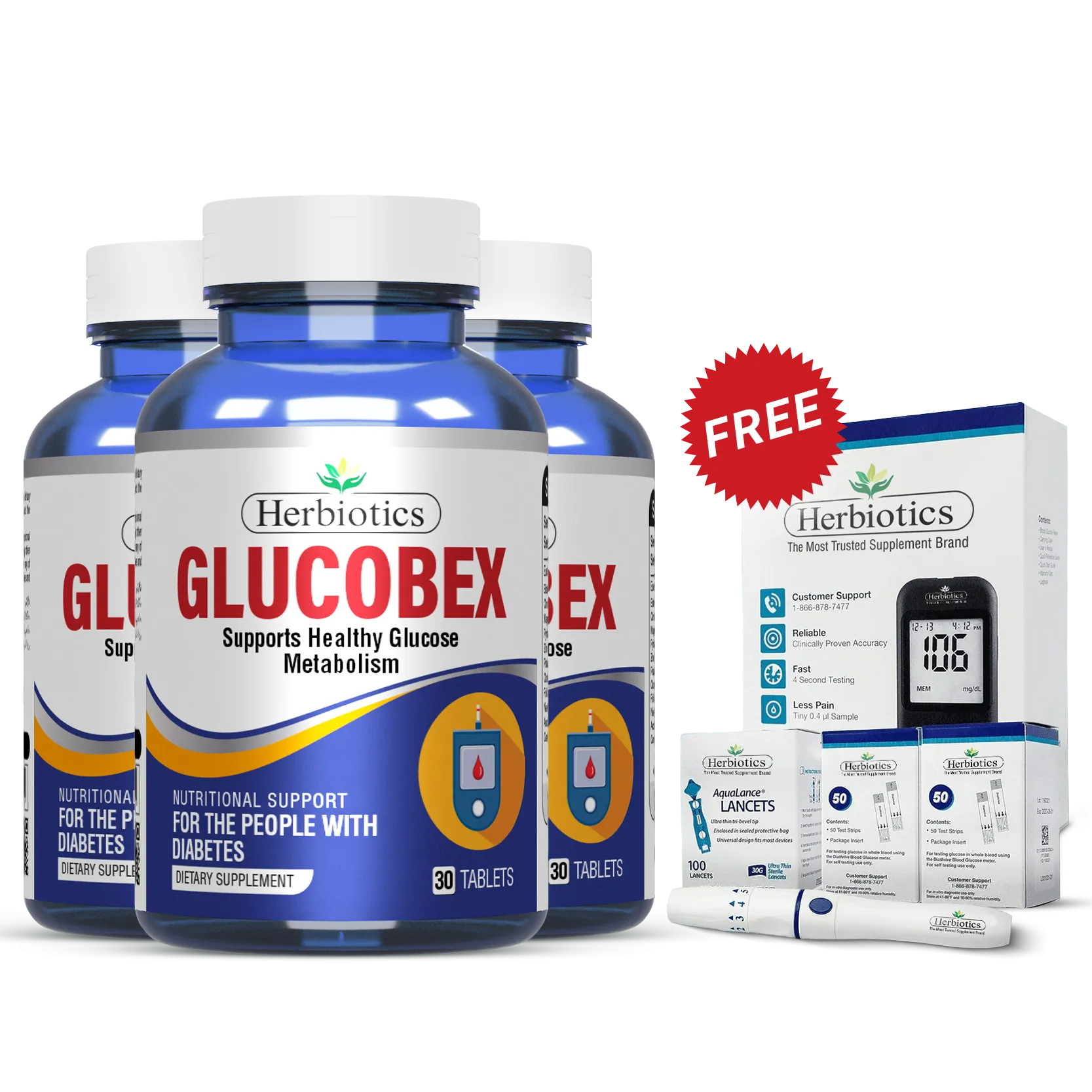 Buy 3 Glucobex - Get Free Glucometer