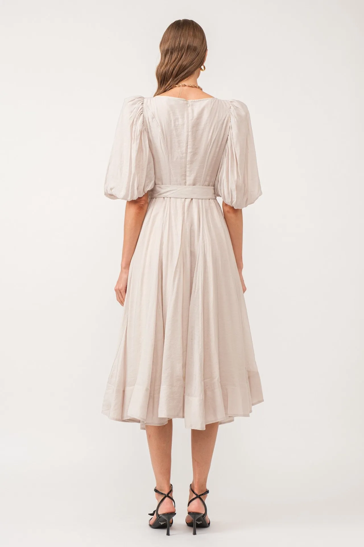 Charlotte Cream Puff Sleeve Dress