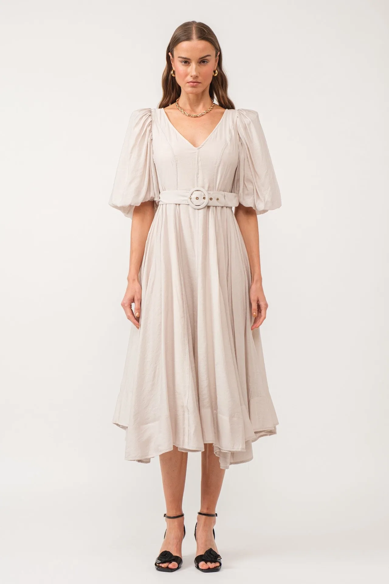 Charlotte Cream Puff Sleeve Dress