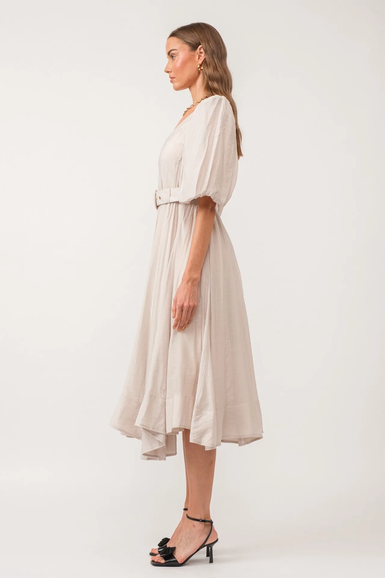 Charlotte Cream Puff Sleeve Dress