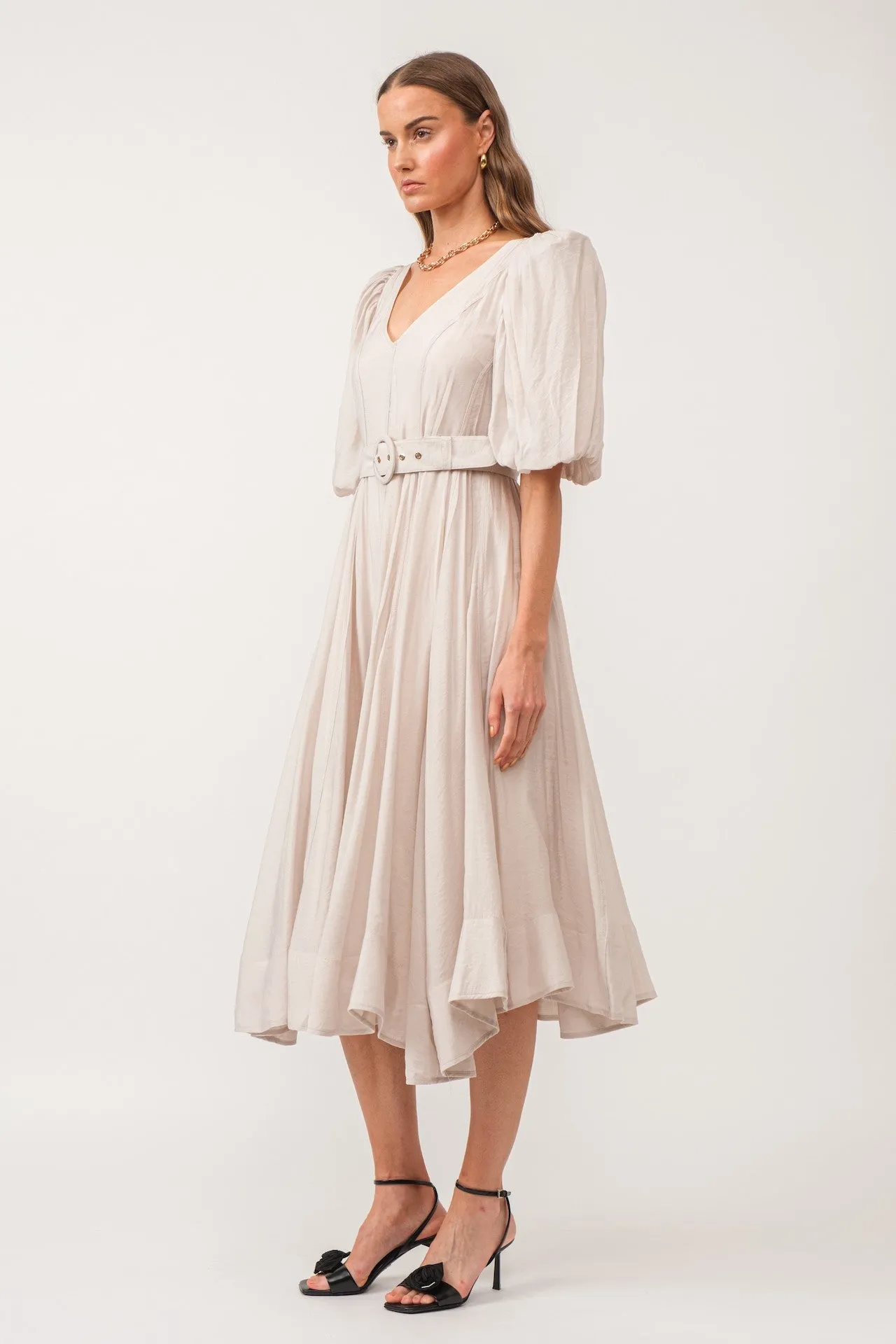 Charlotte Cream Puff Sleeve Dress