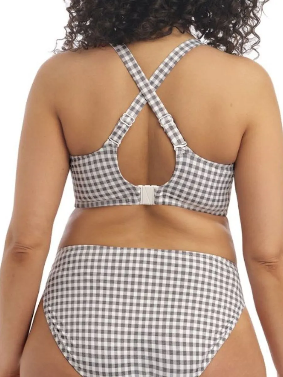 Checkmate Plunge Bikini Top - Grey Marl