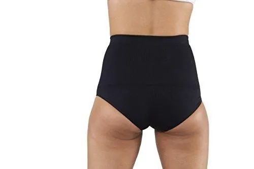 Comfizz Womens Ostomy/Hernia/Post Op Support Briefs High Waist Lvl 2 Black S/M