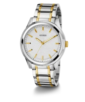 GUESS Mens 2-Tone Silver Analog Watch