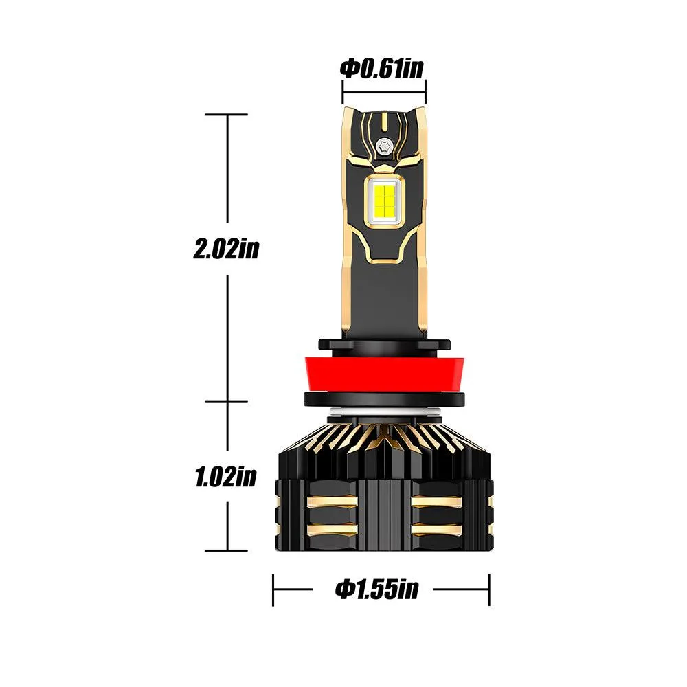 🆕H11 H11 LED Headlight Bulbs 240W 40000LM GX-ULTRA Series 6500K Cool White | 4 Bulbs