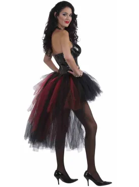 High Low Black and Red Plus Size Womens Costume Tutu