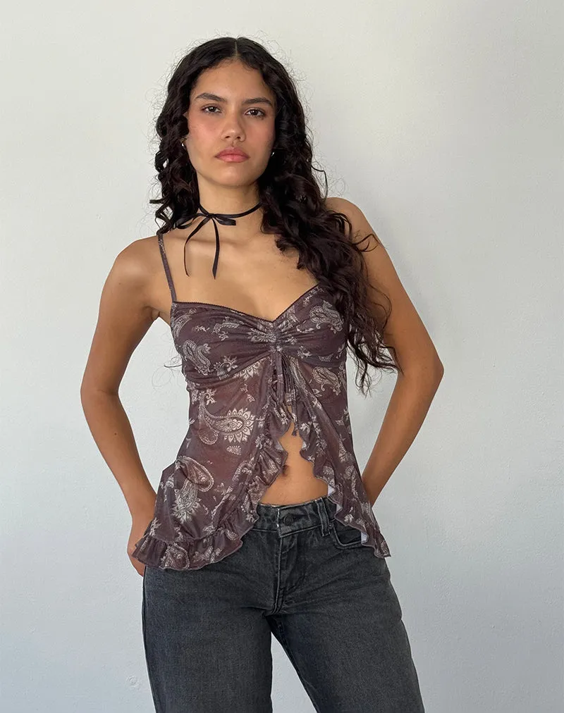 Jaraga Butterfly Top in Tonal Black Paisley