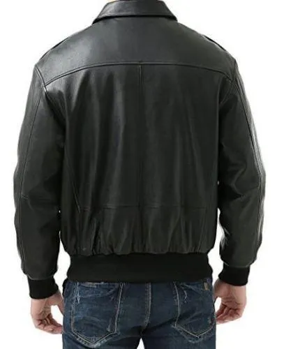 Men's Air Force A-2 Leather Flight Bomber Jacket