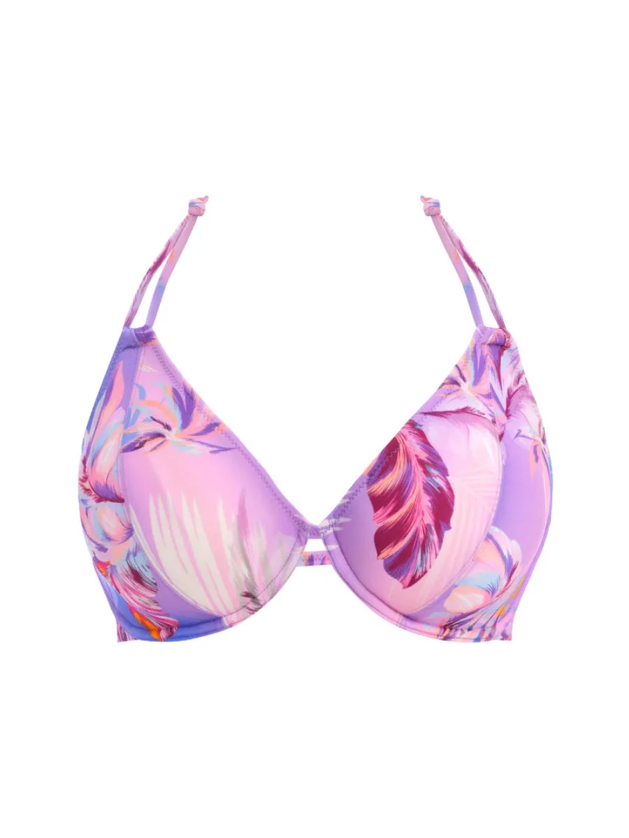 Miami Sunset Halterneck Bikini Top - Cassis