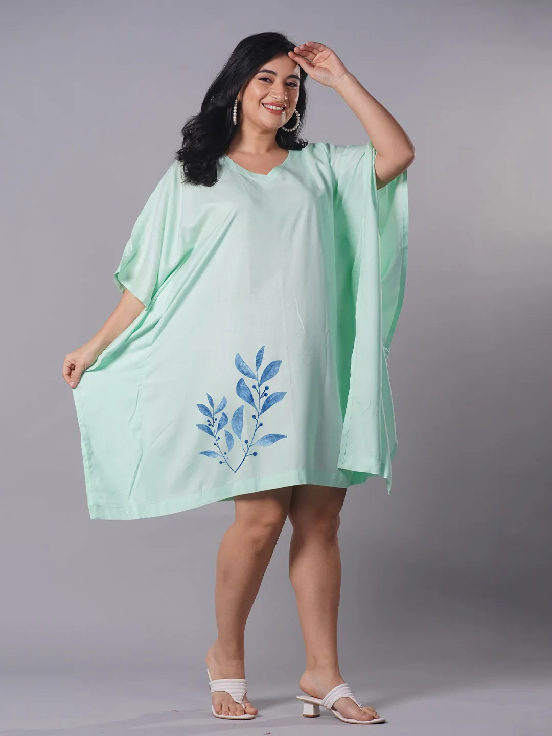 Mint Rayon Kaftan - Sophisticated