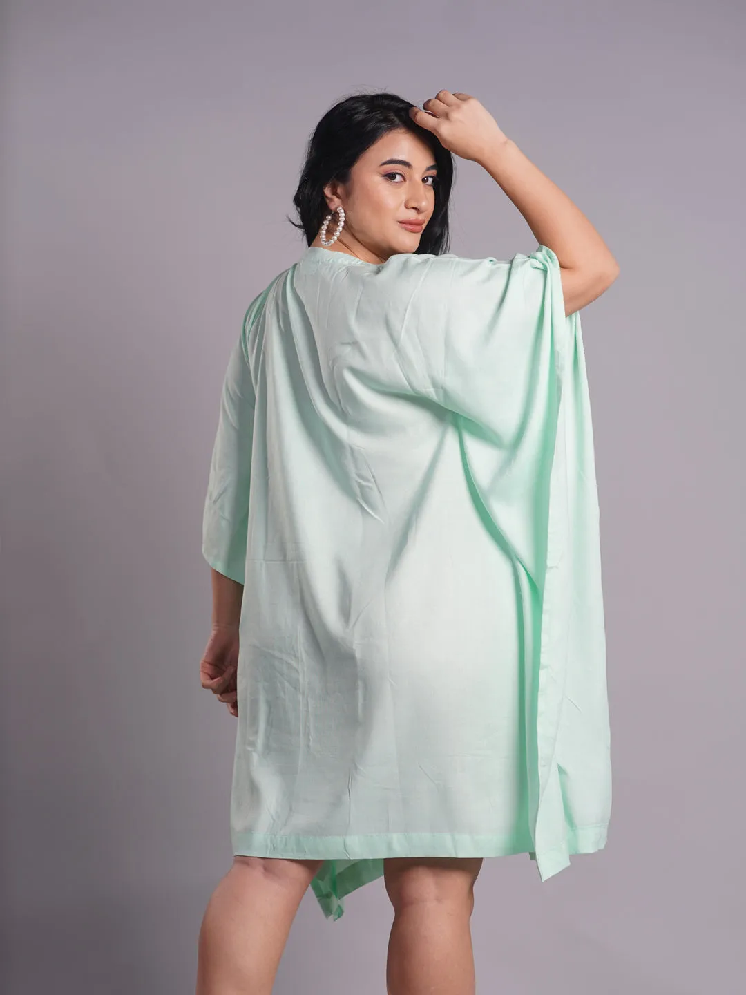 Mint Rayon Kaftan - Sophisticated