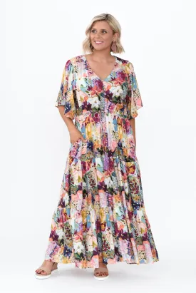 Quinne Purple Floral Tier Dress