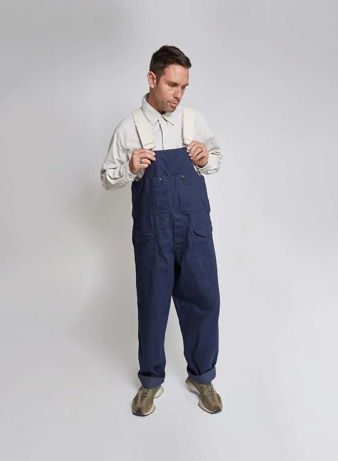 Railway Dungaree Heavy Cotton in Black Navy