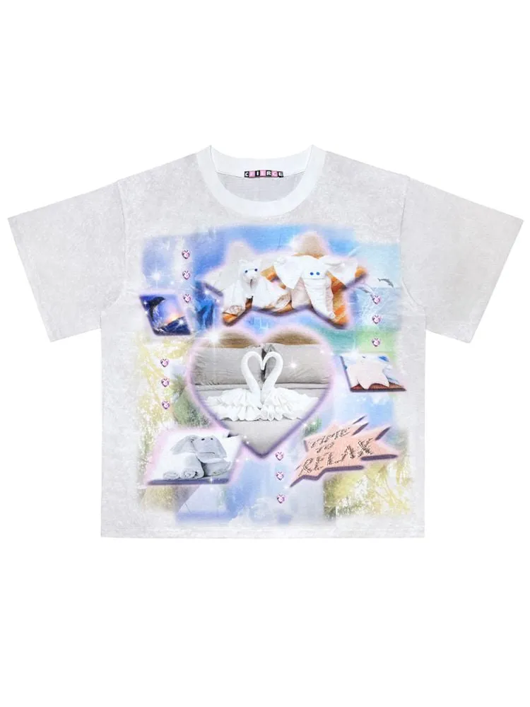 Resort Hotel Printed T-Shirt【s0000009602】