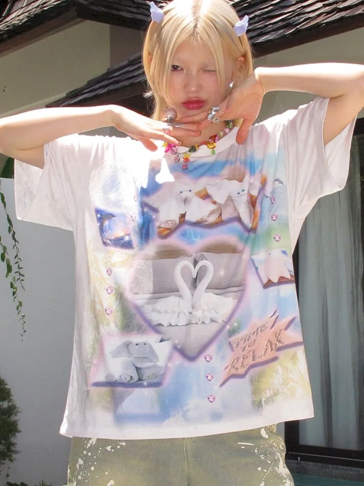 Resort Hotel Printed T-Shirt【s0000009602】