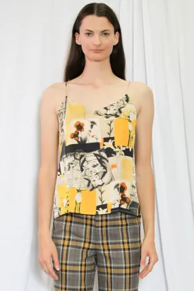 Silk Printed Yellow Camisole top