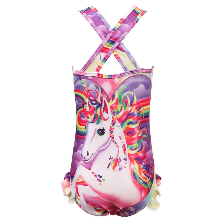 Swimsuit  Blast Children's  Unicorn Girl sling jumpsuit Swimwear