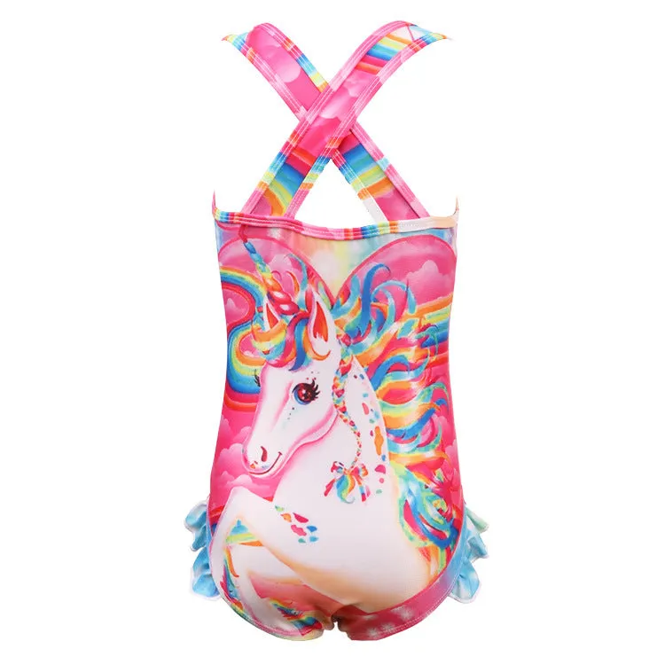 Swimsuit  Blast Children's  Unicorn Girl sling jumpsuit Swimwear