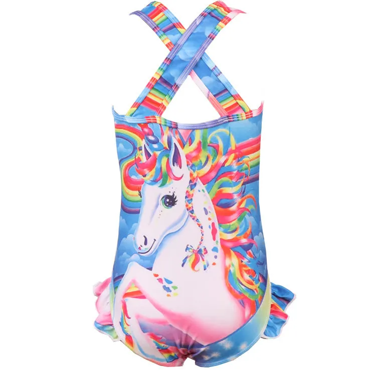 Swimsuit  Blast Children's  Unicorn Girl sling jumpsuit Swimwear