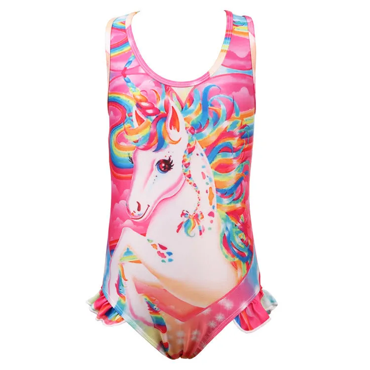 Swimsuit  Blast Children's  Unicorn Girl sling jumpsuit Swimwear