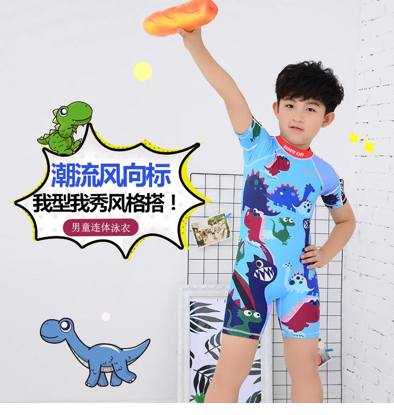 Swimsuit Children's s One-piece girls' short-sleeved swimwear, big children's cute baby girls' hot spring swimwear girls' suits