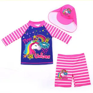 Swimsuit Children's s One-piece girls' short-sleeved swimwear, big children's cute baby girls' hot spring swimwear girls' suits