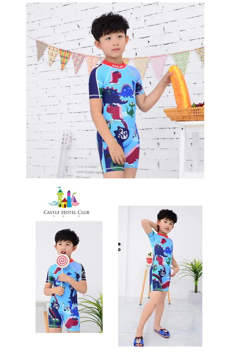 Swimsuit Children's s One-piece girls' short-sleeved swimwear, big children's cute baby girls' hot spring swimwear girls' suits