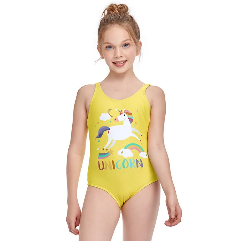 Swimsuit Exclusive for Cross-Border Children's European One-Piece Girl's  Swimwear