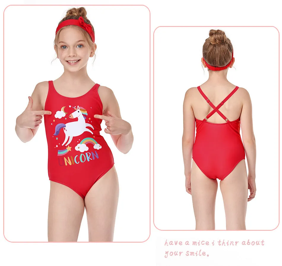 Swimsuit Exclusive for Cross-Border Children's European One-Piece Girl's  Swimwear