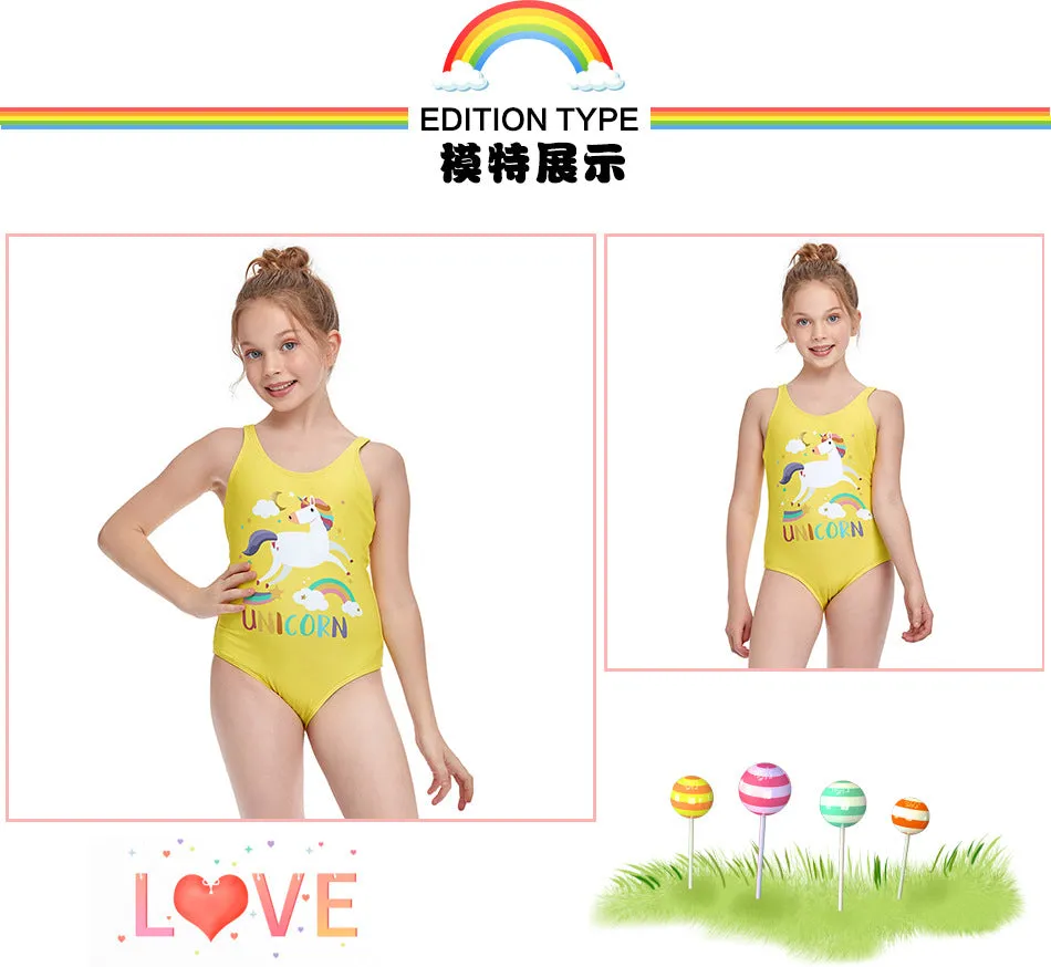 Swimsuit Exclusive for Cross-Border Children's European One-Piece Girl's  Swimwear