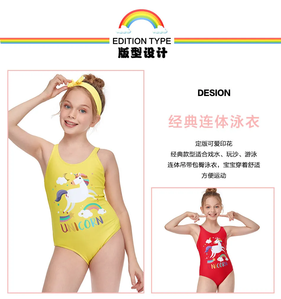 Swimsuit Exclusive for Cross-Border Children's European One-Piece Girl's  Swimwear