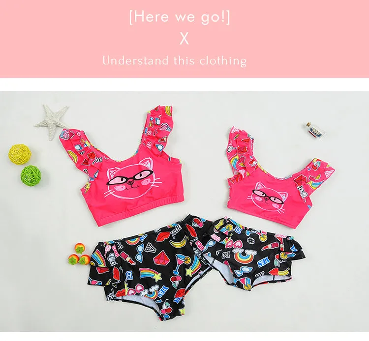 Swimsuit Parent-child split skirt for girls parent-child swimwear