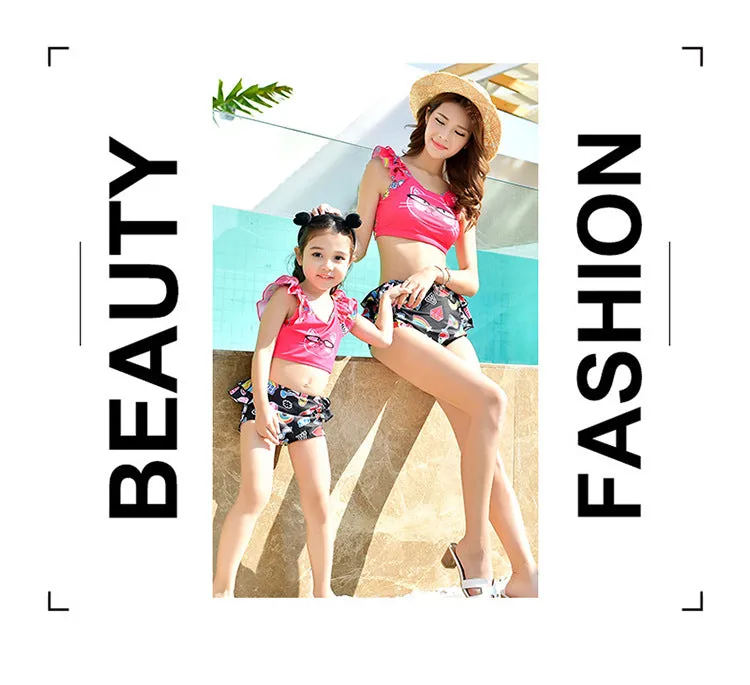 Swimsuit Parent-child split skirt for girls parent-child swimwear