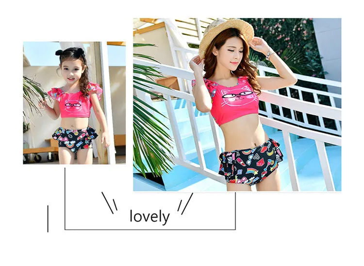 Swimsuit Parent-child split skirt for girls parent-child swimwear