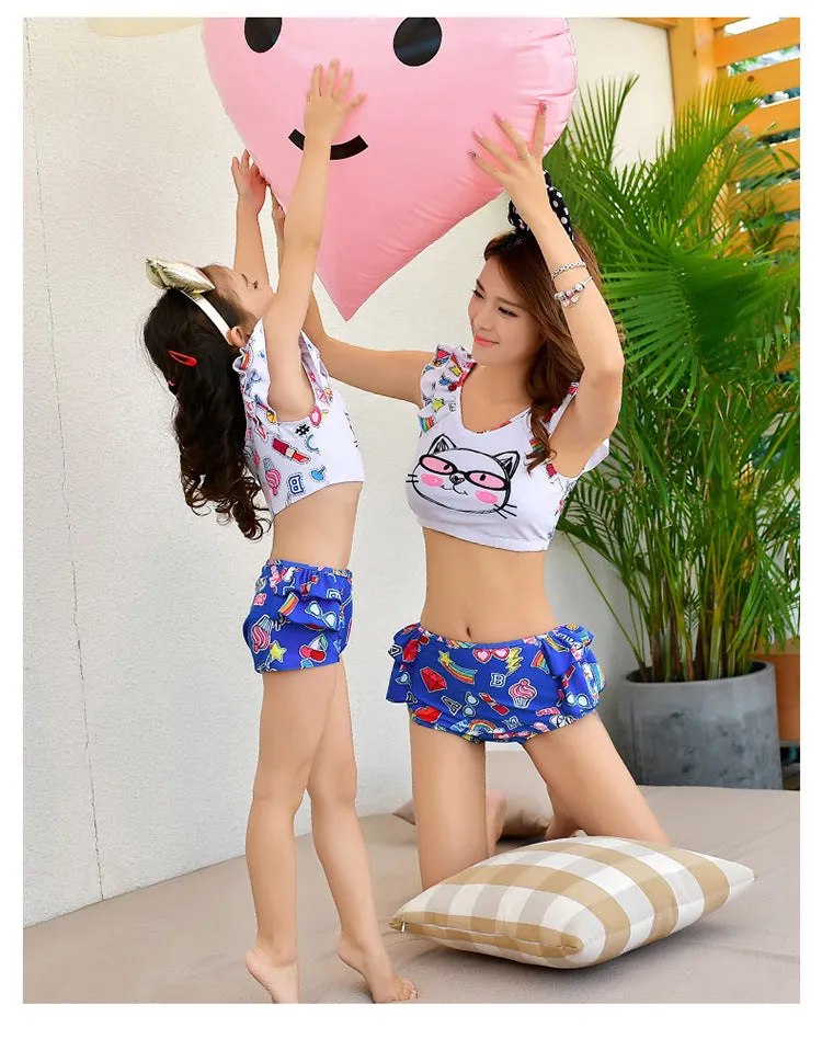 Swimsuit Parent-child split skirt for girls parent-child swimwear