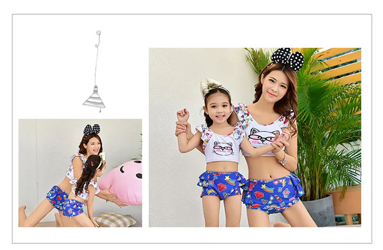 Swimsuit Parent-child split skirt for girls parent-child swimwear