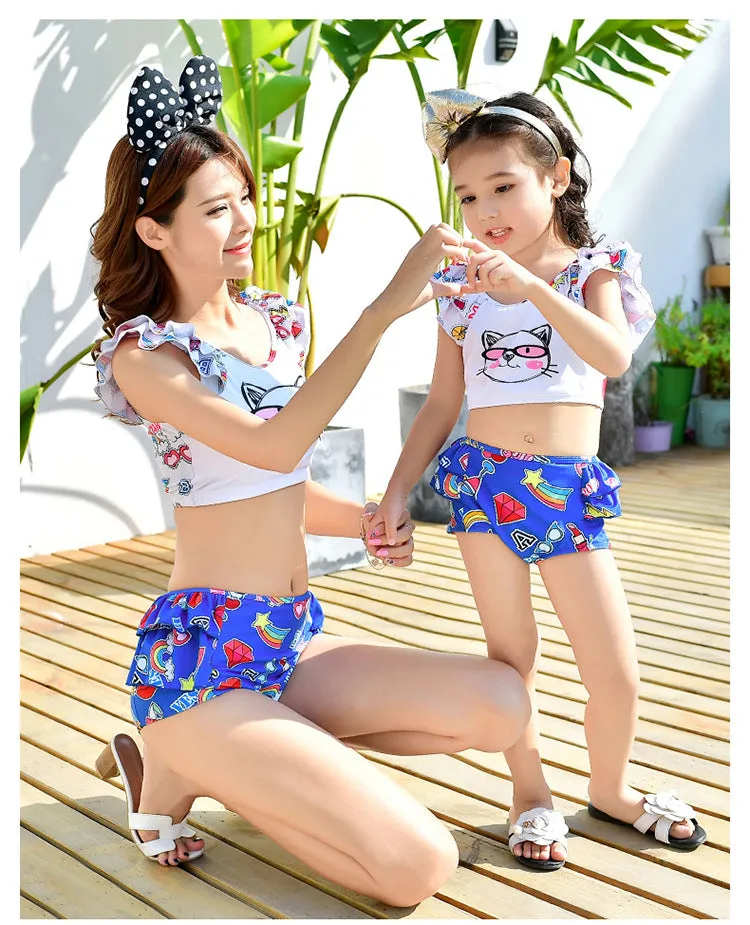 Swimsuit Parent-child split skirt for girls parent-child swimwear