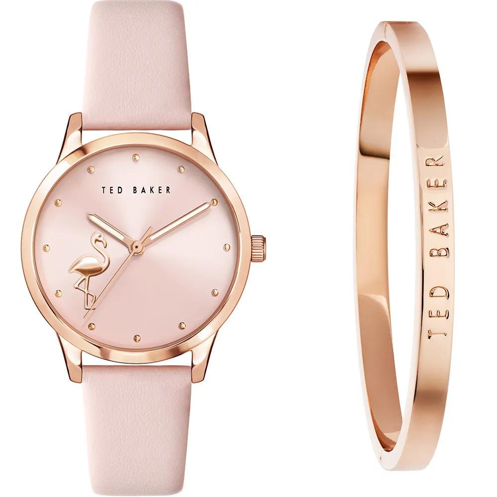 Ted Baker TWG02500 Fitzrovia Flamingo Womens Watch Boxset with Bangle